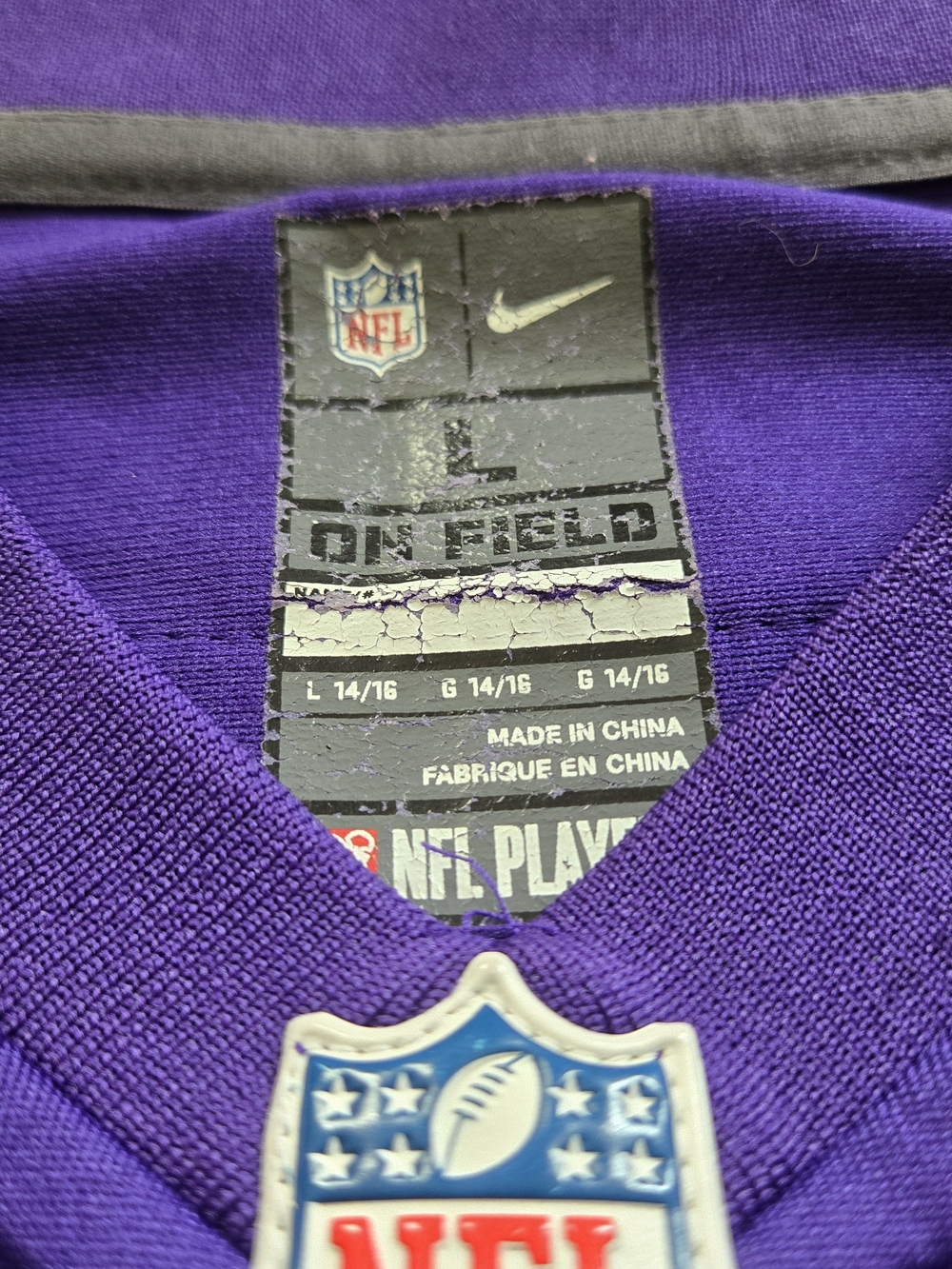 Nike NFL Vikings Stefon Diggs #14 Youth Large Jersey Purple On Field - Picture 5 of 5